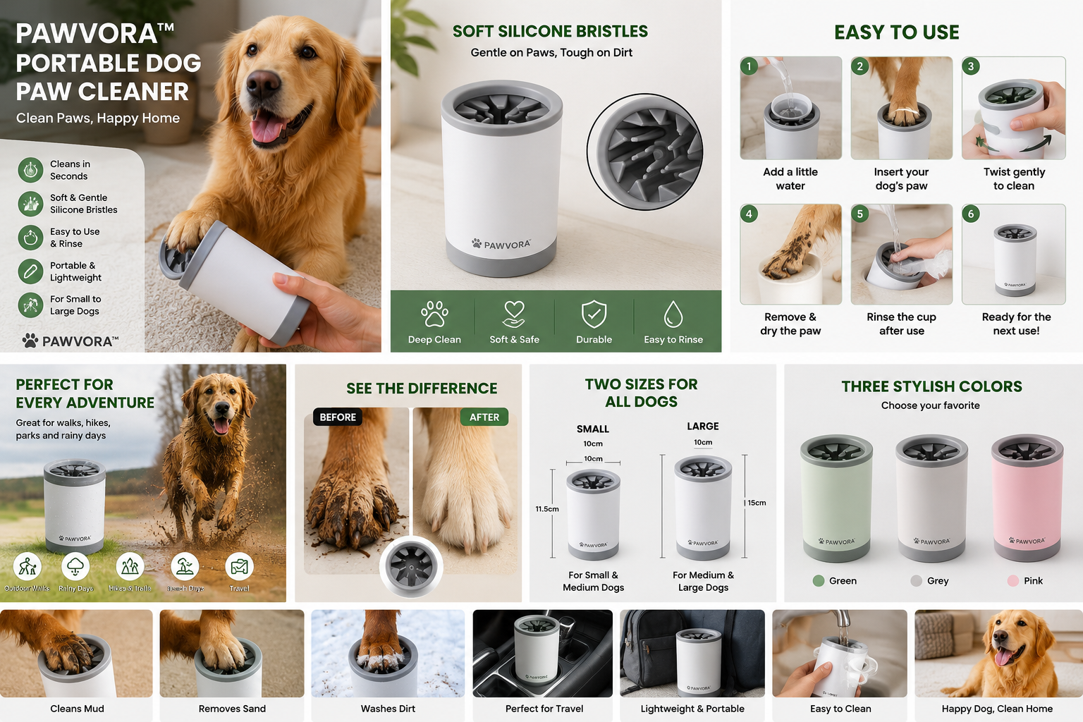 Pawvora™ Portable Dog Paw Cleaner | Soft Silicone Paw Washer